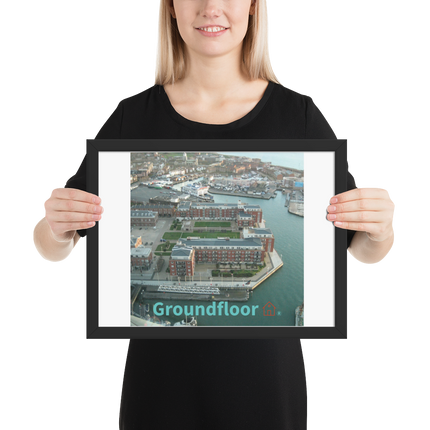 Nice City Framed photo paper poster with Groundfloor with House Logo