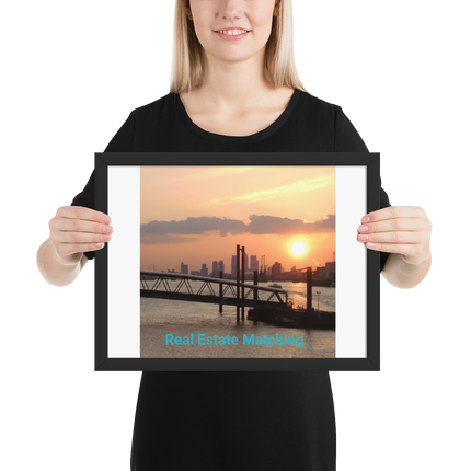 Evening Glow Framed photo paper poster with realestatematching without key Logo