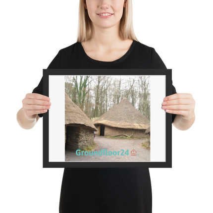 Village Charm Framed photo paper poster with Groundfloor24 with House Logo