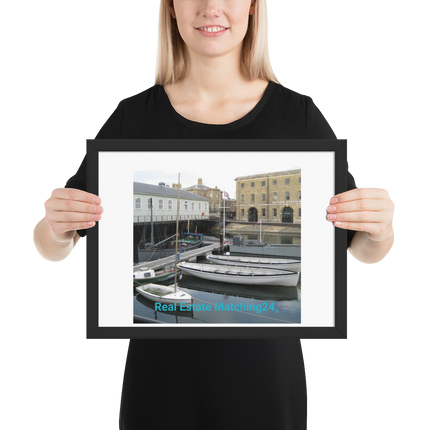 Boat on Water Framed photo paper poster with realestatematching24 without key Logo