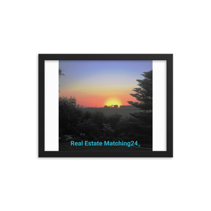 Beautiful Sunset Sinari Framed photo paper poster with realestatematching24 without key Logo