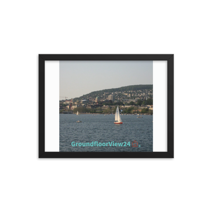 Beautiful River & Hills Sinari Framed photo paper poster with groundfloorview24 with House Logo