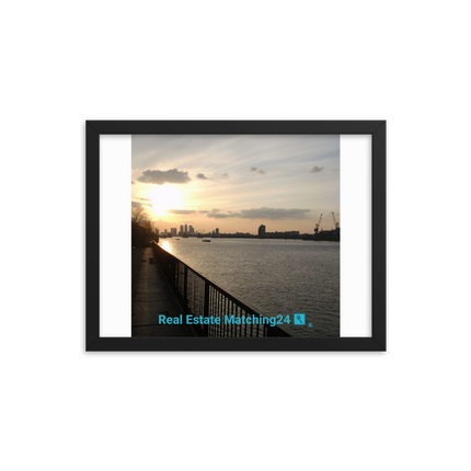Awesome River View Framed photo paper poster with realestatematching24 with key Logo