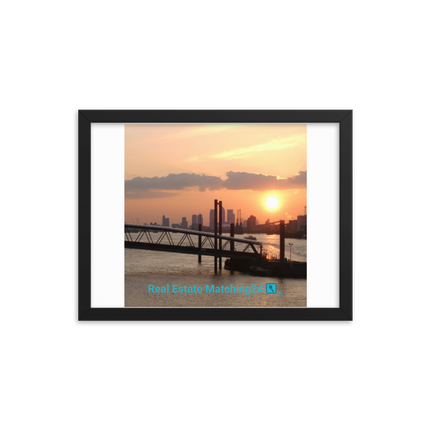 Evening Glow Framed photo paper poster with realestatematching24 with key Logo