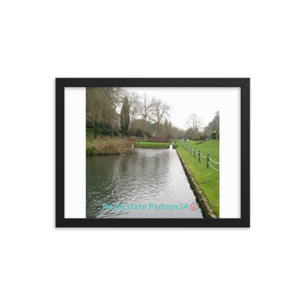Lakeside Beauty Framed photo paper poster with realestatepartner24 with house Logo