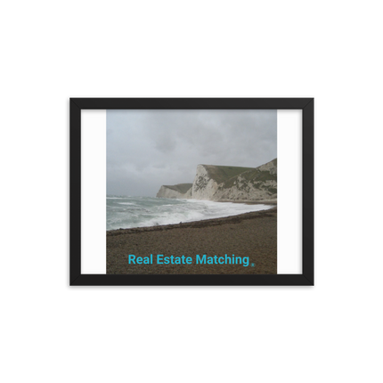 Waves and Sand Framed photo paper poster with realestatematching without key Logo