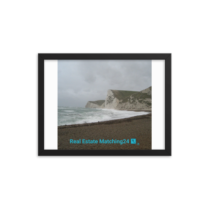 Waves and Sand Framed photo paper poster with realestatematching24 with key Logo