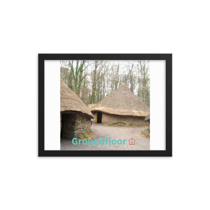 Village Charm Framed photo paper poster with Groundfloor with House Logo