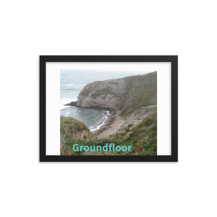 Sea & Hills Framed photo paper poster with Groundfloor with House Logo