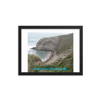 Sea & Hills Framed photo paper poster with realestatematching with key Logo