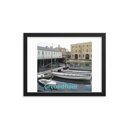 Boat on Water Framed photo paper poster with Groundfloor with House Logo