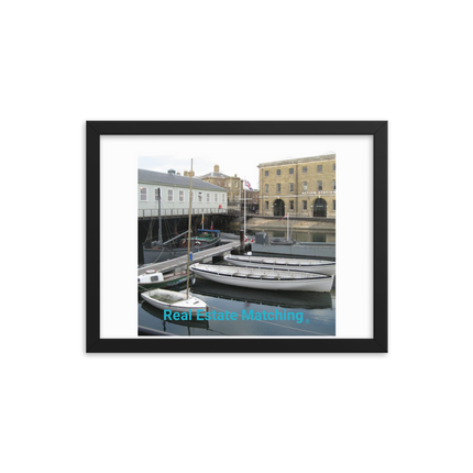 Boat on Water Framed photo paper poster with realestatematching without key Logo