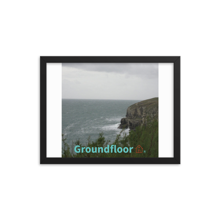 Seaside Serenity Framed photo paper poster with Groundfloor with House Logo