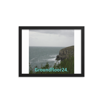 Seaside Serenity Framed photo paper poster with Groundfloor24 without House Logo