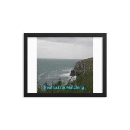 Seaside Serenity Framed photo paper poster with realestatematching without key Logo