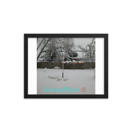 Winter Wonderland Framed photo paper poster with Groundfloor with House Logo