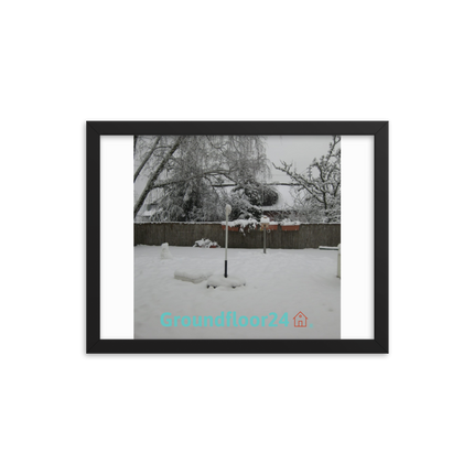 Winter Wonderland Framed photo paper poster with Groundfloor24 with House Logo