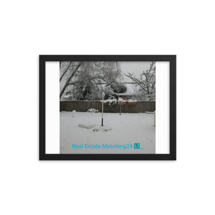 Winter Wonderland Framed photo paper poster with realestatematching24 with key Logo