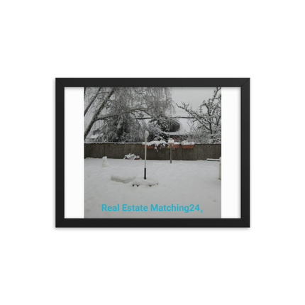Winter Wonderland Framed photo paper poster with realestatematching24 without key Logo