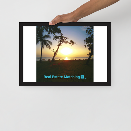 Beautiful Sea View Framed photo paper poster with realestatematching with key Logo