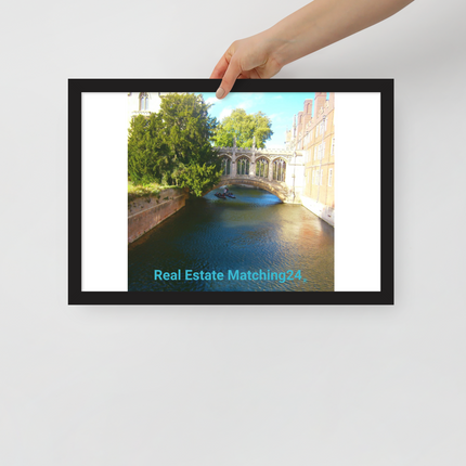 Beautiful Canel Framed photo paper poster with realestatematching24 without key Logo