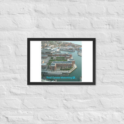 Nice City Framed photo paper poster with realestatematching with key Logo
