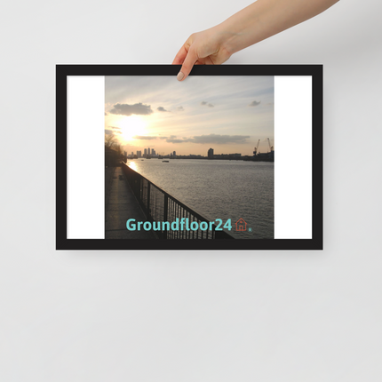 Awesome River View Framed photo paper poster with Groundfloor24 with House Logo