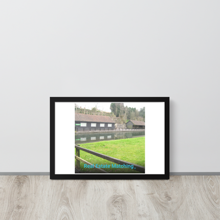 Lakeside Serenity Framed photo paper poster with realestatematching without key Logo