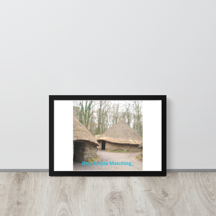 Village Charm Framed photo paper poster with realestatematching without key Logo