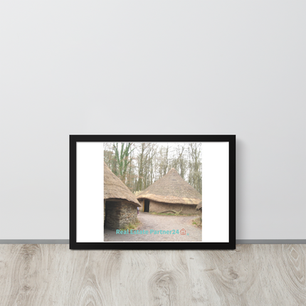 Village Charm Framed photo paper poster with realestatepartner24 with house Logo