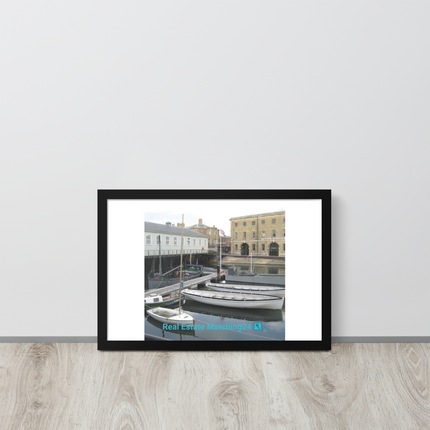 Boat on Water Framed photo paper poster with realestatematching24 with key Logo