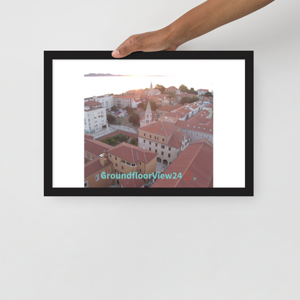 Roof Sunset View Framed photo paper poster with groundfloorview24 with House Logo