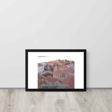 Roof Sunset View Framed photo paper poster with realestatematching without key Logo