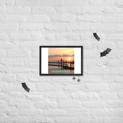 Evening Glow Framed photo paper poster with Groundfloor24 without House Logo