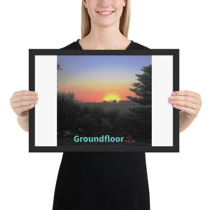 Beautiful Sunset Sinari Framed photo paper poster with Groundfloor with House Logo