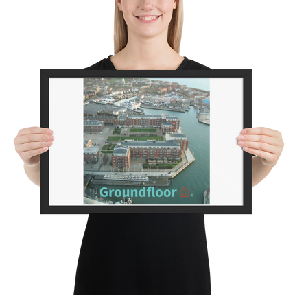 Nice City Framed photo paper poster with Groundfloor with House Logo