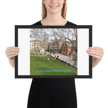 Beautiful Park Framed photo paper poster with realestatematching24 without key Logo