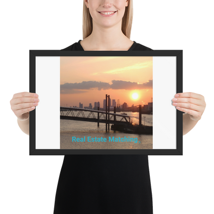 Evening Glow Framed photo paper poster with realestatematching without key Logo
