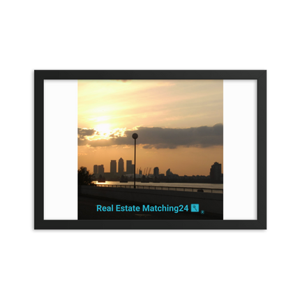 Majestic Sunset Framed photo paper poster with realestatematching24 with key Logo