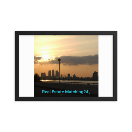 Majestic Sunset Framed photo paper poster with realestatematching24 without key Logo