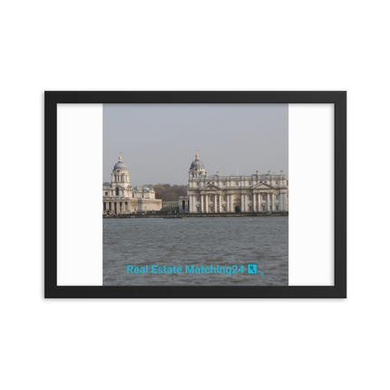 Riverside Beauty Framed photo paper poster with realestatematching24 with key Logo