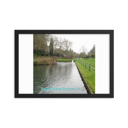 Lakeside Beauty Framed photo paper poster with realestatepartner24 with house Logo