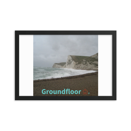 Waves and Sand Framed photo paper poster with Groundfloor with House Logo