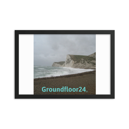 Waves and Sand Framed photo paper poster with Groundfloor24 without House Logo