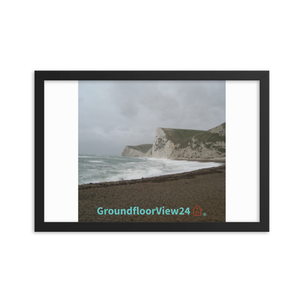 Waves and Sand Framed photo paper poster with groundfloorview24 with House Logo