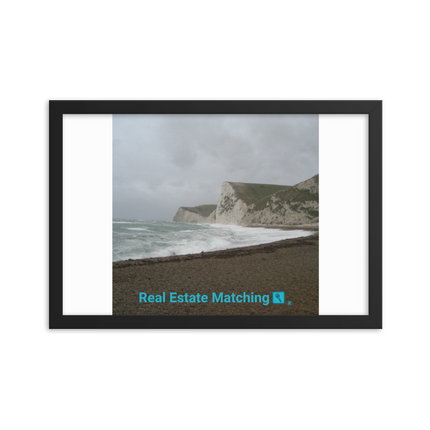 Waves and Sand Framed photo paper poster with realestatematching with key Logo