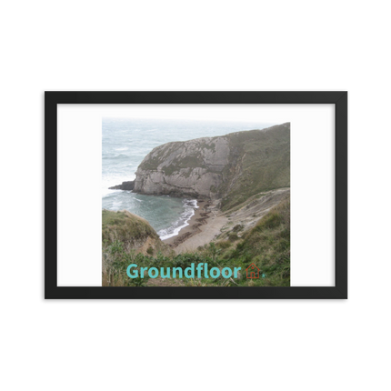 Sea & Hills Framed photo paper poster with Groundfloor with House Logo