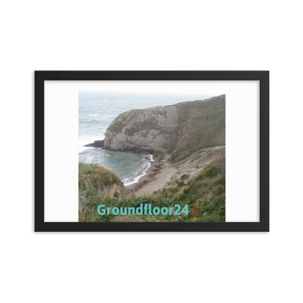 Sea & Hills Framed photo paper poster with Groundfloor24 with House Logo