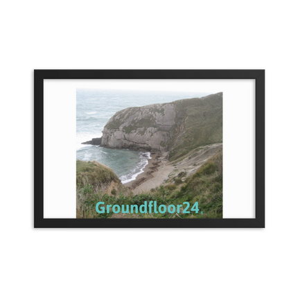 Sea & Hills Framed photo paper poster with Groundfloor24 without House Logo