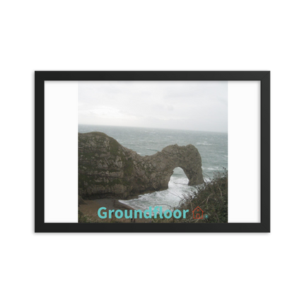 Coastal Escape Framed photo paper poster with Groundfloor with House Logo